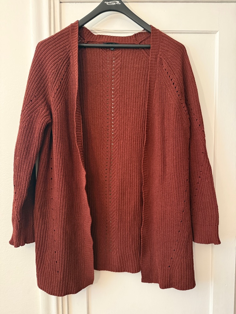 Open-Front Rust Knit Women's Cardigan Sweater - Women's Large - Love Ellie